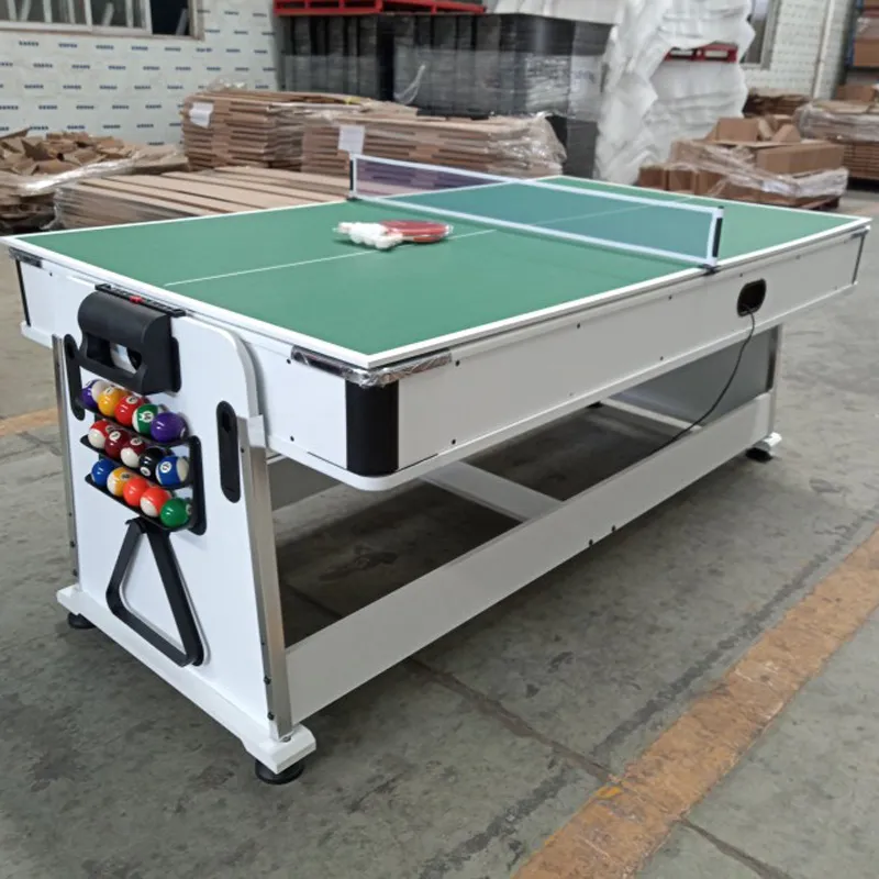 ( 4 in 1 Sprin Around Pool Table with Air Hockey Table, Tennis Table, Dining Table