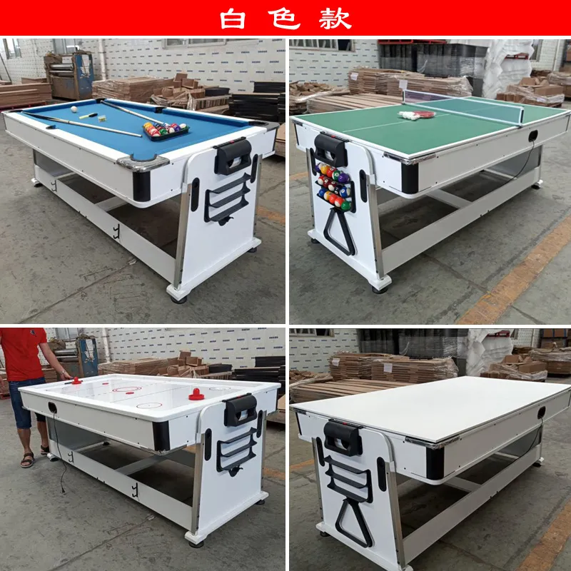 ( 4 in 1 Sprin Around Pool Table with Air Hockey Table, Tennis Table, Dining Table