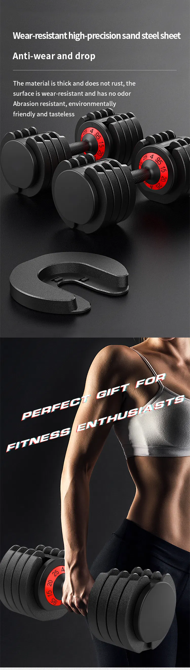 2021 New Design Dumbbeel Factory Direct Adjustable Weights Automatic Dumbbell Set for Gym Fitness Body Building