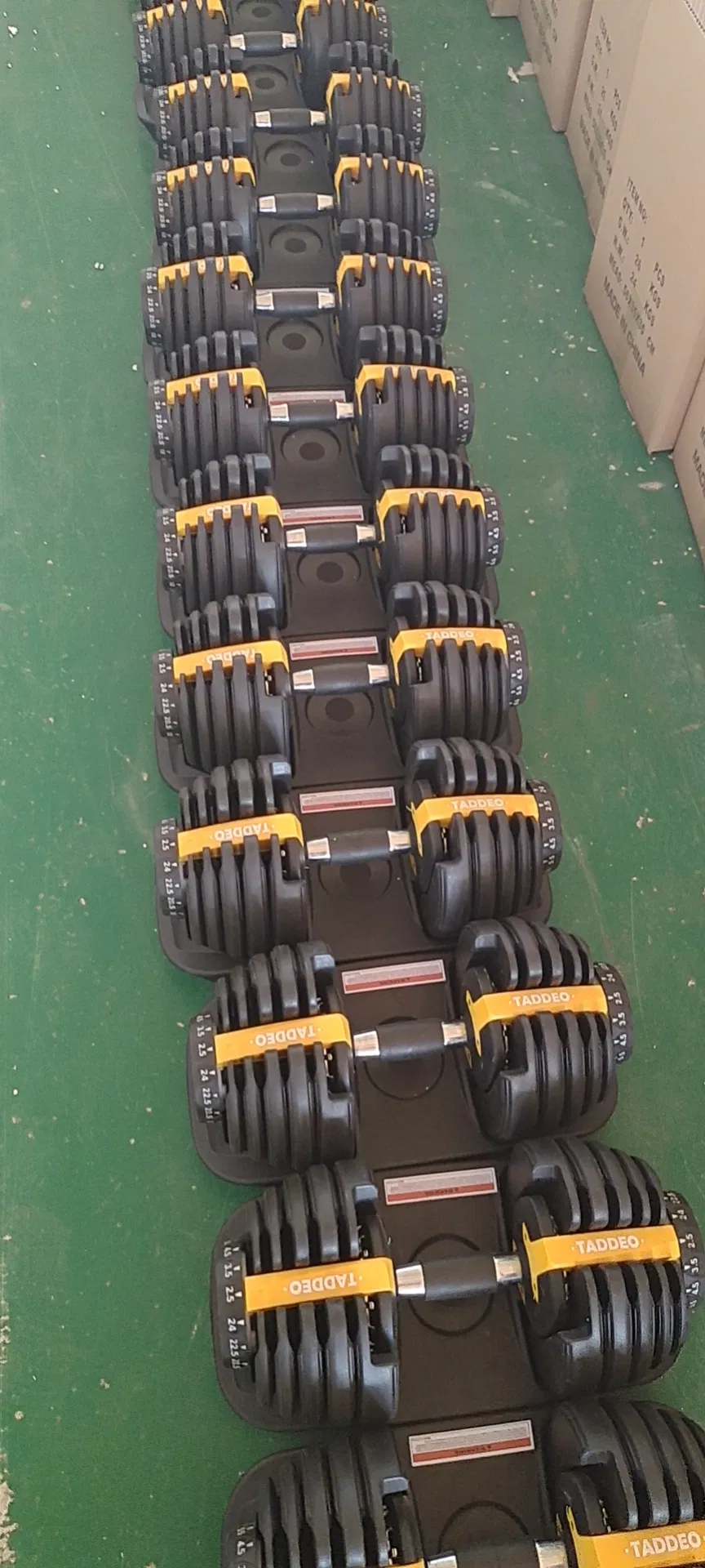 24kgs/52lbs Dumbbell Set Hex Rubber Black Customized China Logo Packing Color Feature Adjustable Dumbbells