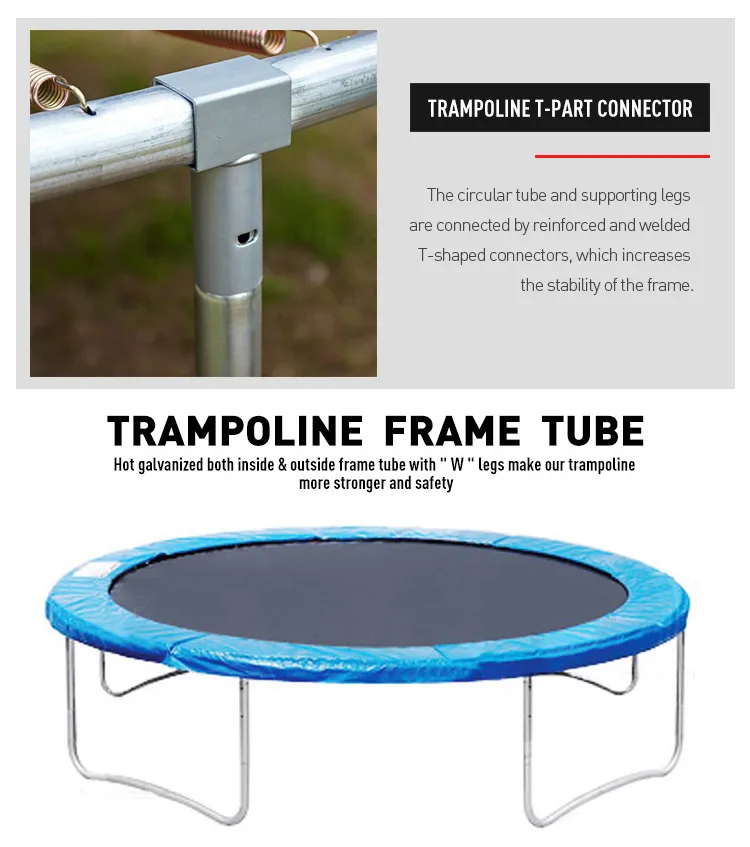 6FT-16FT OEM High Bounce Outdoor Inside Net Spring Enclosure Big Trampoline