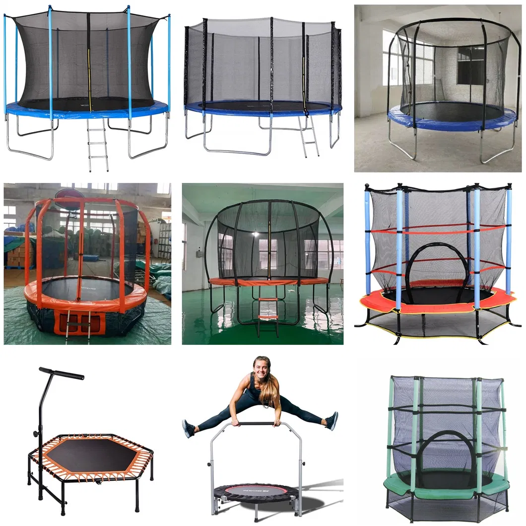 8FT 10FT 12FT Trampolines Bounce Jump Trampoline with Safety Enclosure Net and Spring Pad