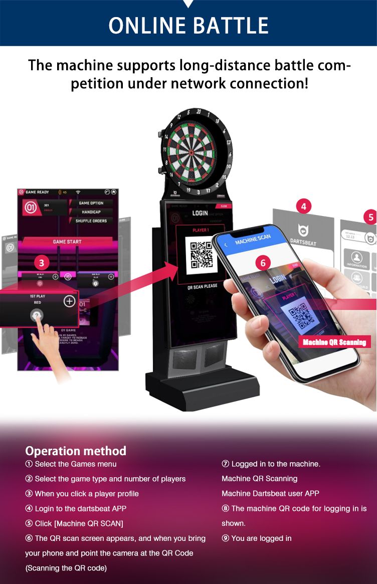 Arcade Coin Accepter Darts Machines with Soft-Tip Darts Dart Game Machine