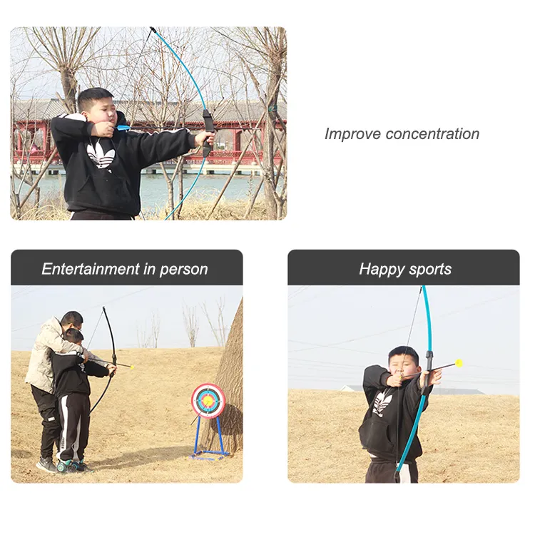 Archery 15 Lbs Left Right Hand Kids Recurve Bow Kit for Shooting Games