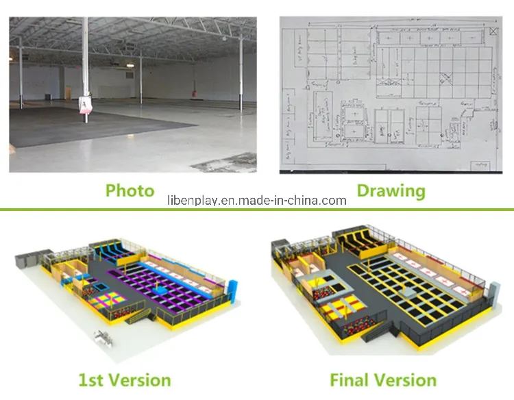 ASTM Standard Skyzone Tyoe Adult Indoor Trampoline Park