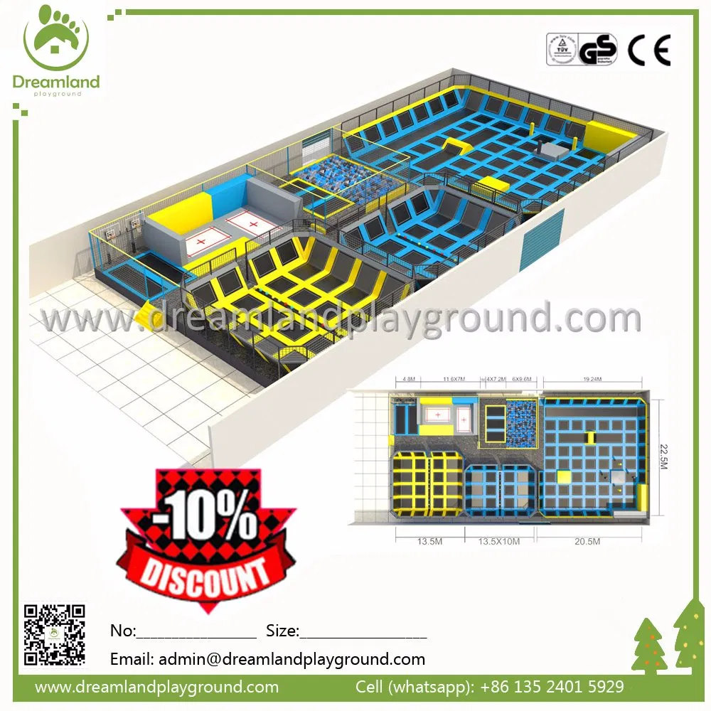 Basketball Trampoline Court , Multi-Function Parkour Indoor Trampoline World,