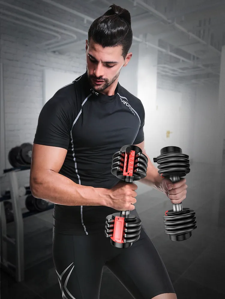 Chrome Fitness 15kg Barbell Strength Training Dumbell Sets Fitness Dumbbell Set