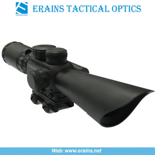 Compact 3.5-10x40 Rifle Scope Red Green Mil-DOT Reticle (M8)