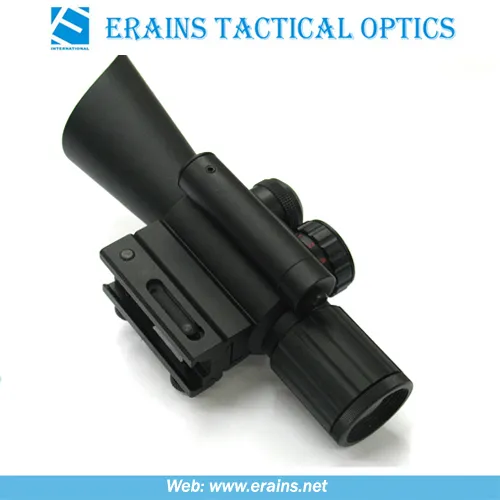Compact 4x30 Rifle Scope Red Green Mil-DOT Reticle (M7)