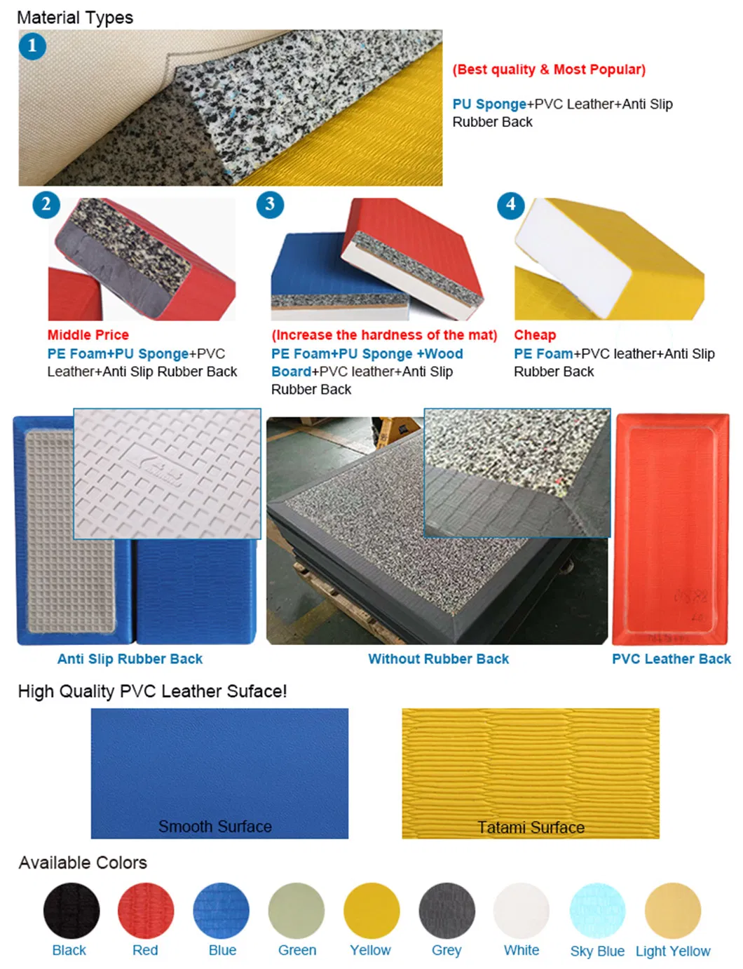 Custom Color Used Tatami MMA Kick Boxing Judo Tatami Mat