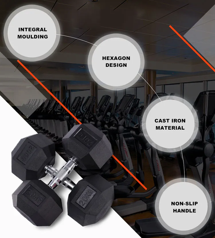 Dipping Hexagon Gym Equipment Manufacturer Mancuernas Hexagonales 40kg Lb Dumbbell