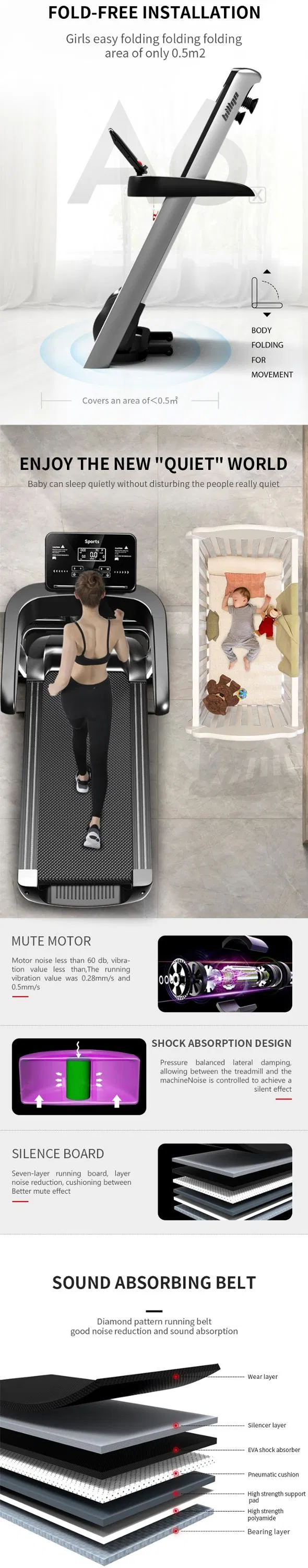 Electric Portable Power Motorized Machine Running Jogging Gym Exercise Treadmill