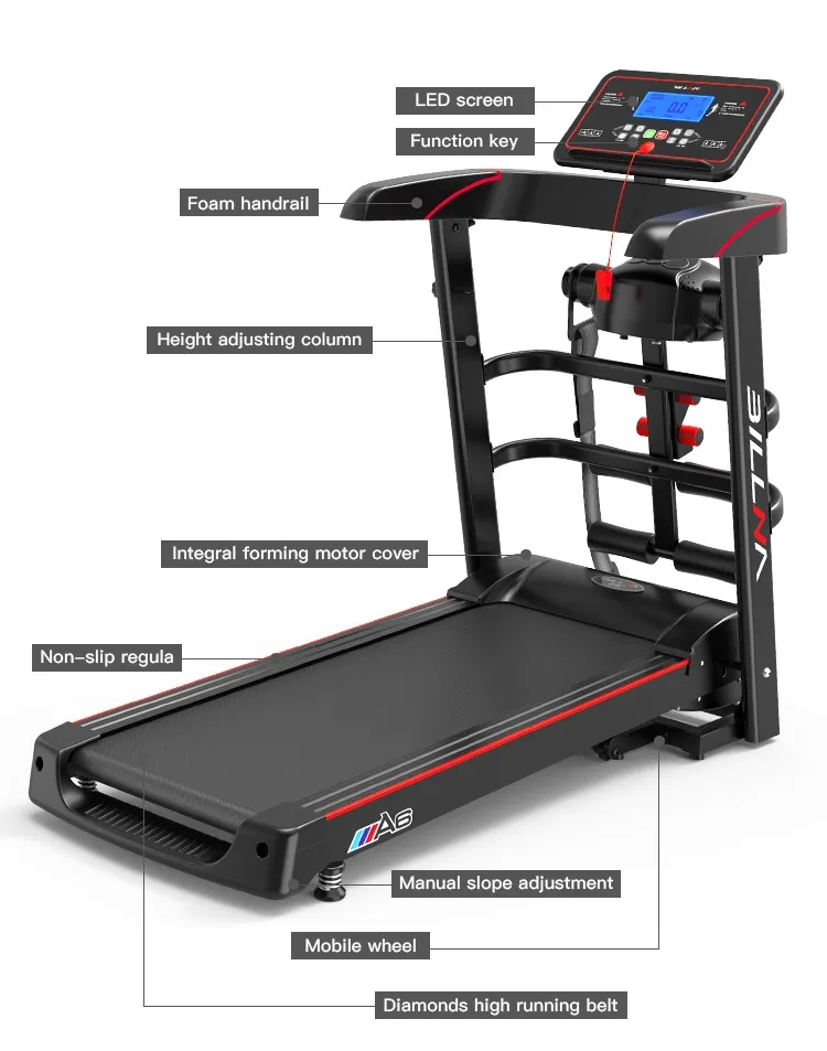 Electric Portable Power Motorized Machine Running Jogging Gym Exercise Treadmill