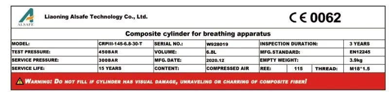 Factory Wholesale 4500psi Paintball Size of Hpa Tank Only