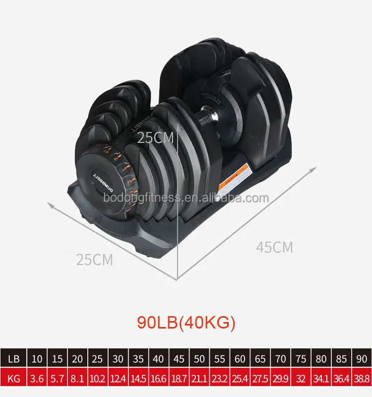 Fitness Equipment 24kg 40kg Adjustable Dumbbell Set for Body Building