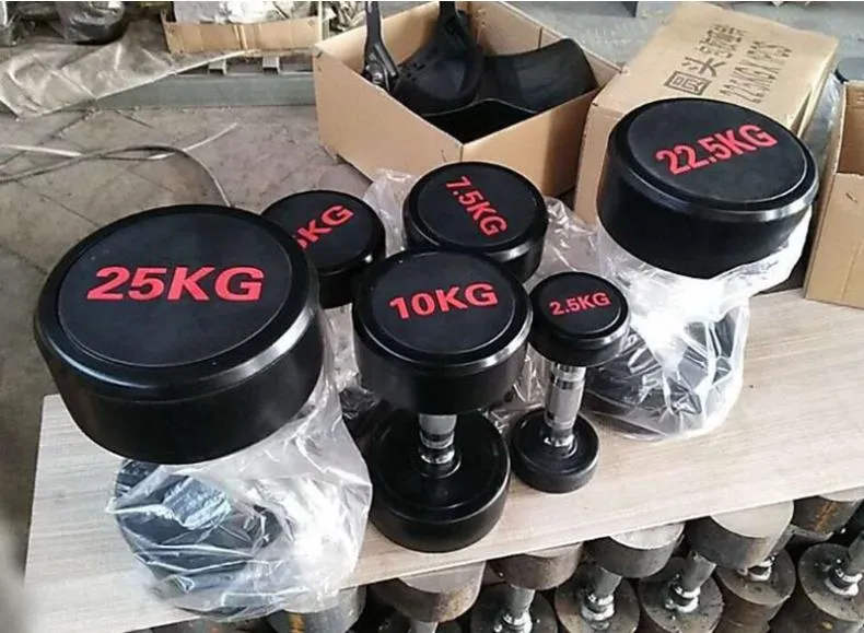 Gym Equipment Round Rubber Adjustable Dumbbells 10kg Dumbbell Sets Weightlifting