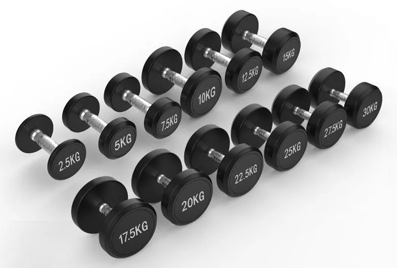 Gym Equipment Round Rubber Adjustable Dumbbells 10kg Dumbbell Sets Weightlifting