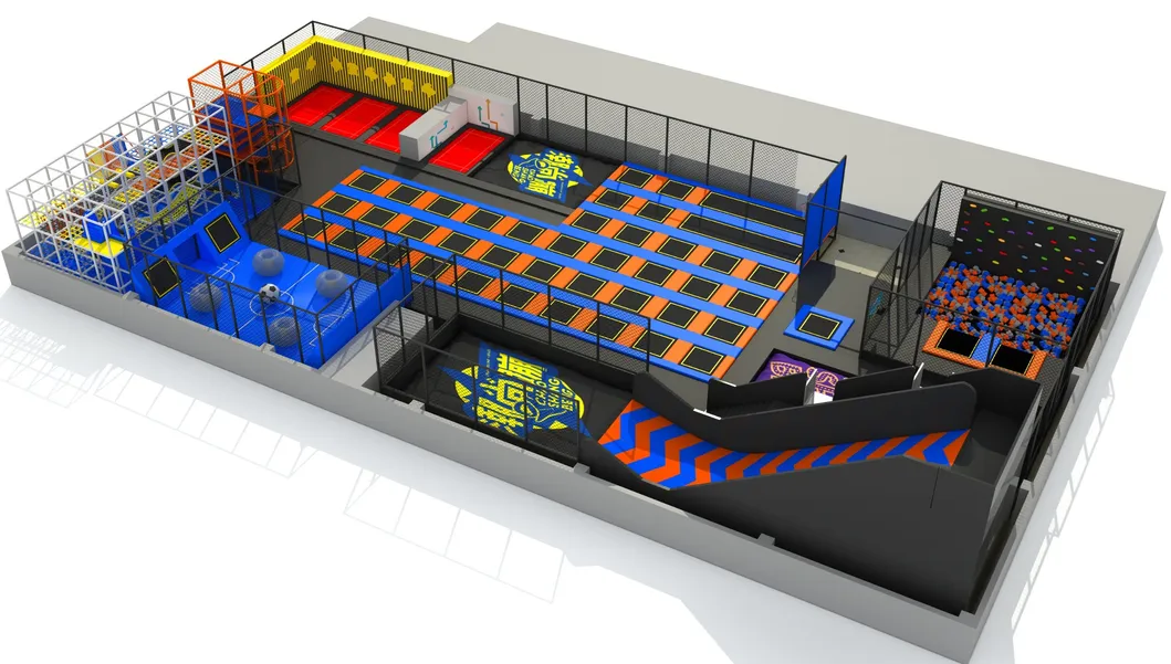 Indoor Type Large Dodgeball Gymnastic Air Trampoline with Park