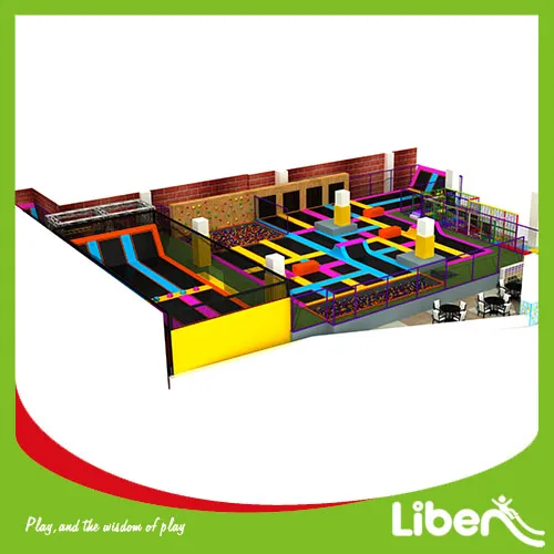 Large Custom Indoor Sky High Trampoline Basketball Court