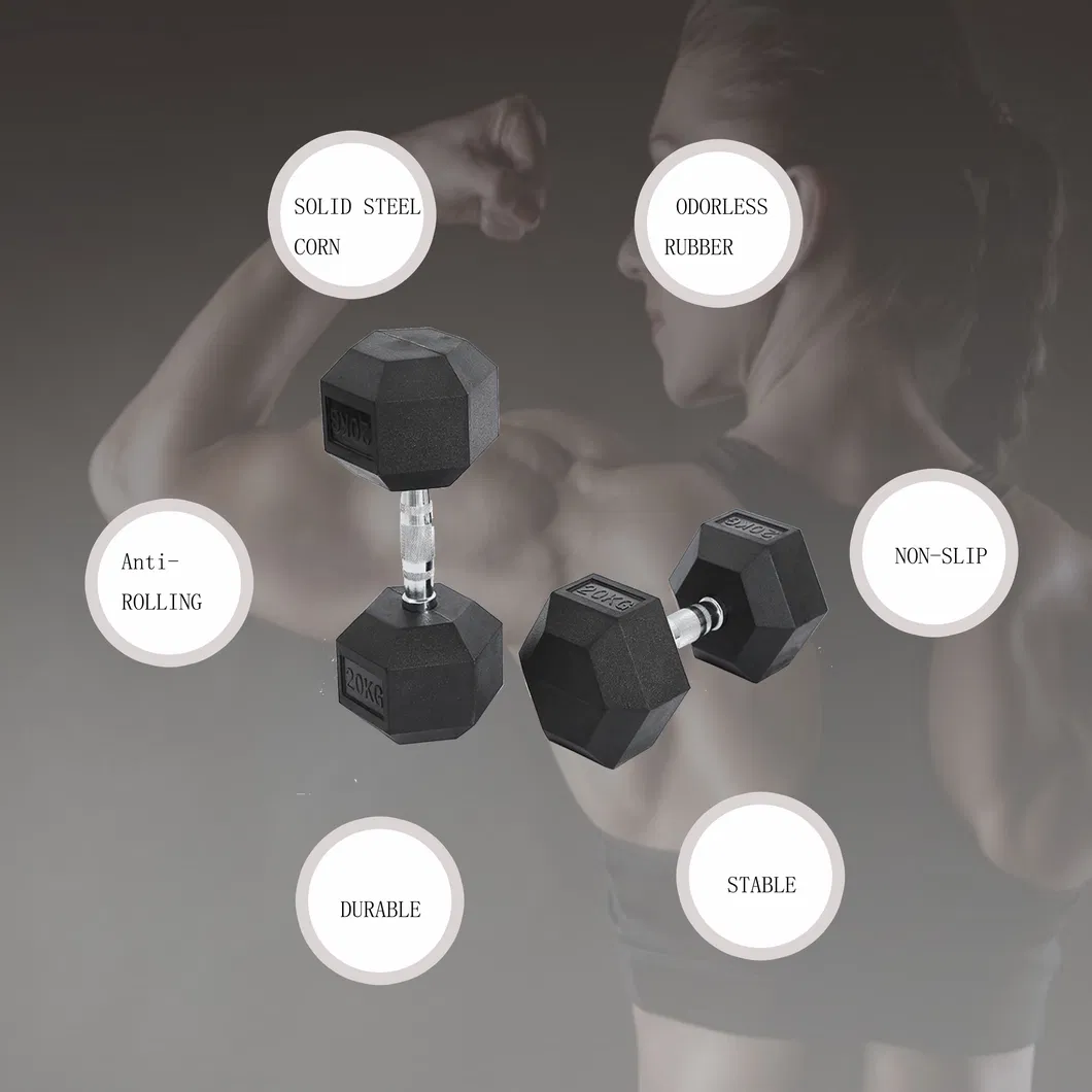 Mancuernas Lbs Pound Fix Rubber Dumbell Steel Hex Dumbbells 5lb 10lb 15lb 20lb 25lb 30lb 35lb 40lb 45lb 50lb 100lb