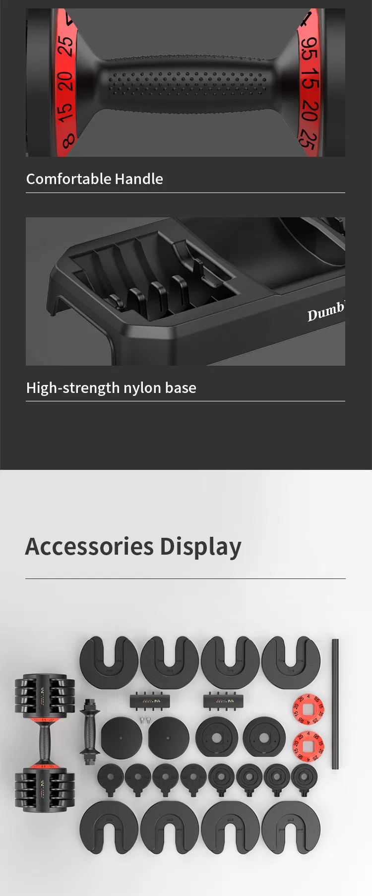 New Multifunctional Adjustable Dumbbell 12.5lb 25lb Strength Equipment Commercial Fitness Dumbbell