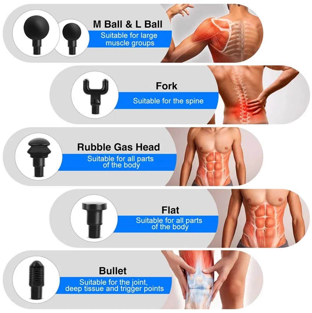 Newest Gym Portable Electric Deep Tissue Percussion Body Massager 24V Handheld Cordless Muscle Vibration Fascia Massage Gun