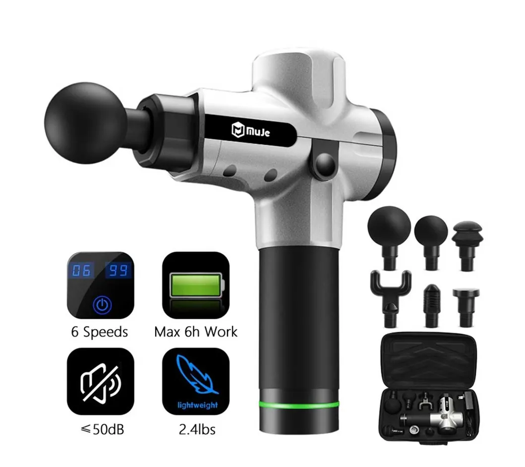 Newest Gym Portable Electric Deep Tissue Percussion Body Massager 24V Handheld Cordless Muscle Vibration Fascia Massage Gun