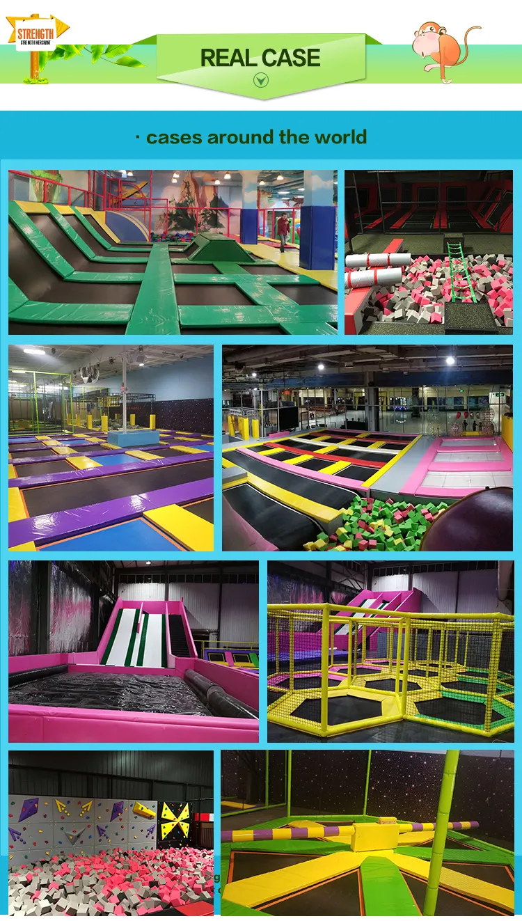USA Indoor Portable Trampolines Arena Park Rectangle Trampoline Wall