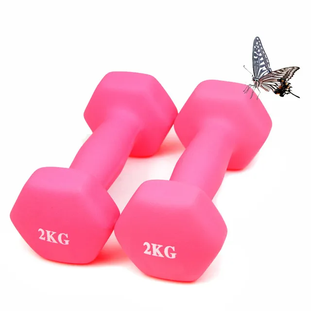 Weight Loss Exercise for Children Dumbbell Rubber Hex Dumbbell Gym Equipment Dumbbells Home Fitness Equipment