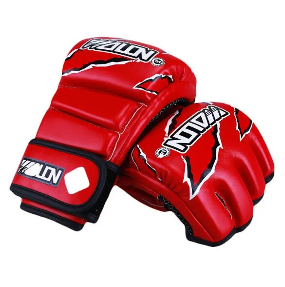 Wholesale Muay Thai Sand Bag Ufc MMA Half Finger Gloves Boxing Gloves Real Cowhide Leather MMA Gloves