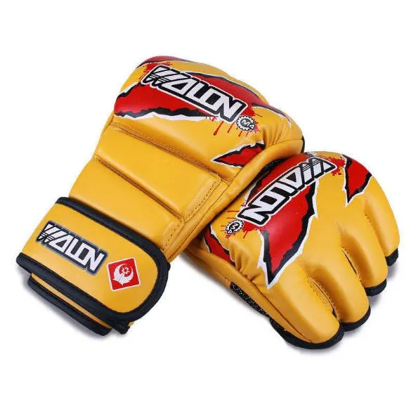 Wholesale Muay Thai Sand Bag Ufc MMA Half Finger Gloves Boxing Gloves Real Cowhide Leather MMA Gloves