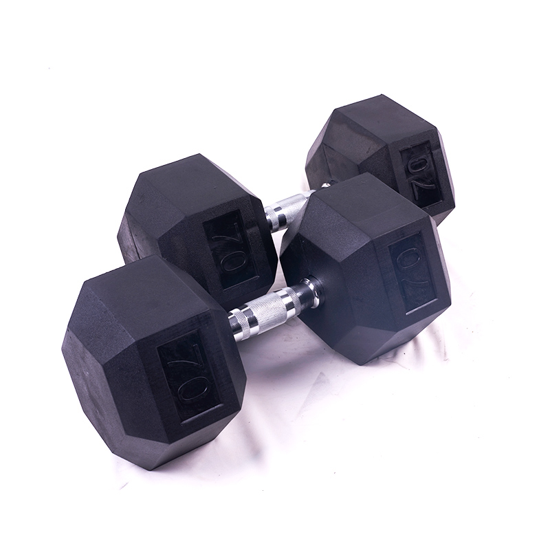 Yugland Rubber Round Dumbbell Exercise 5kg 7.5kg 10kg Dumbbells Home Gym Hex Dumbbell Set